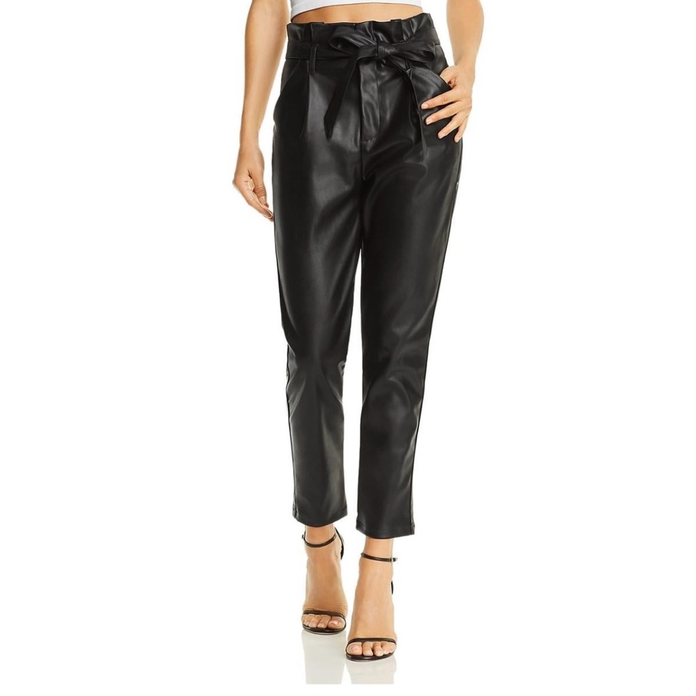 Lucy Paris Black Women's Tie High -Waist Pants.
